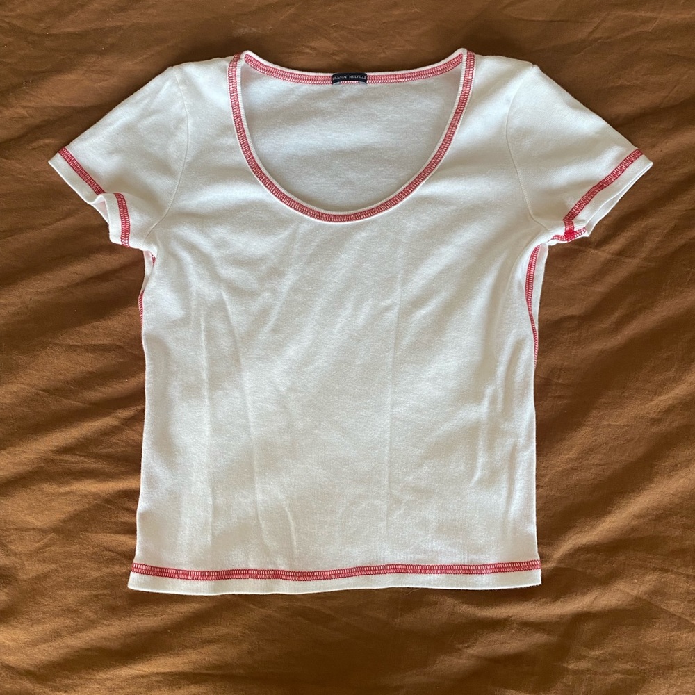 brandy melville zelly top with contrast stitching